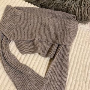 Off the shoulder cropped sweater